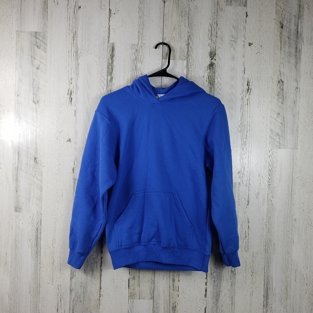 boys port and company basic blue hoodie youth size large